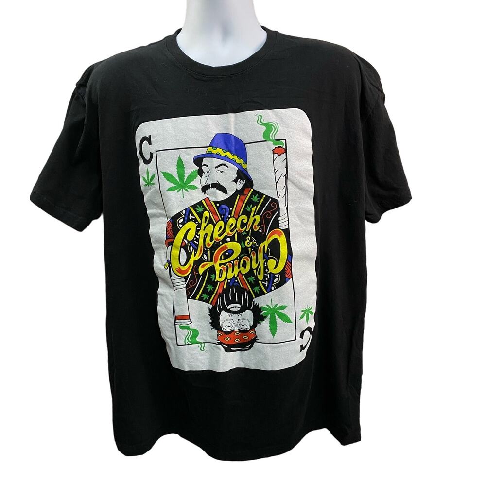 Cheech & Chong Kings of Smoke Mens 2XL Black T-Shirt 22.5x28